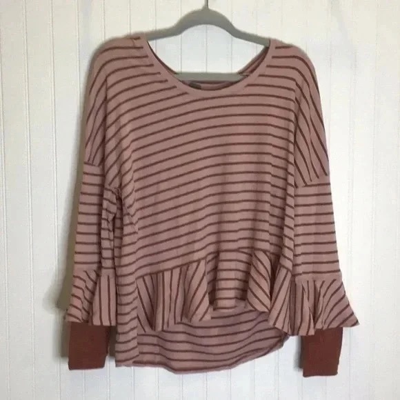 💖 Free People | We The Free Thermal Ruffled Top Size Medium - Picture 6 of 7